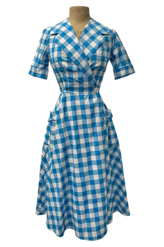 Scout Blue Gingham Shawl Collar Meadow Dress