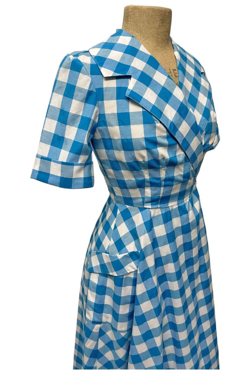 Scout Blue Gingham Shawl Collar Meadow Dress