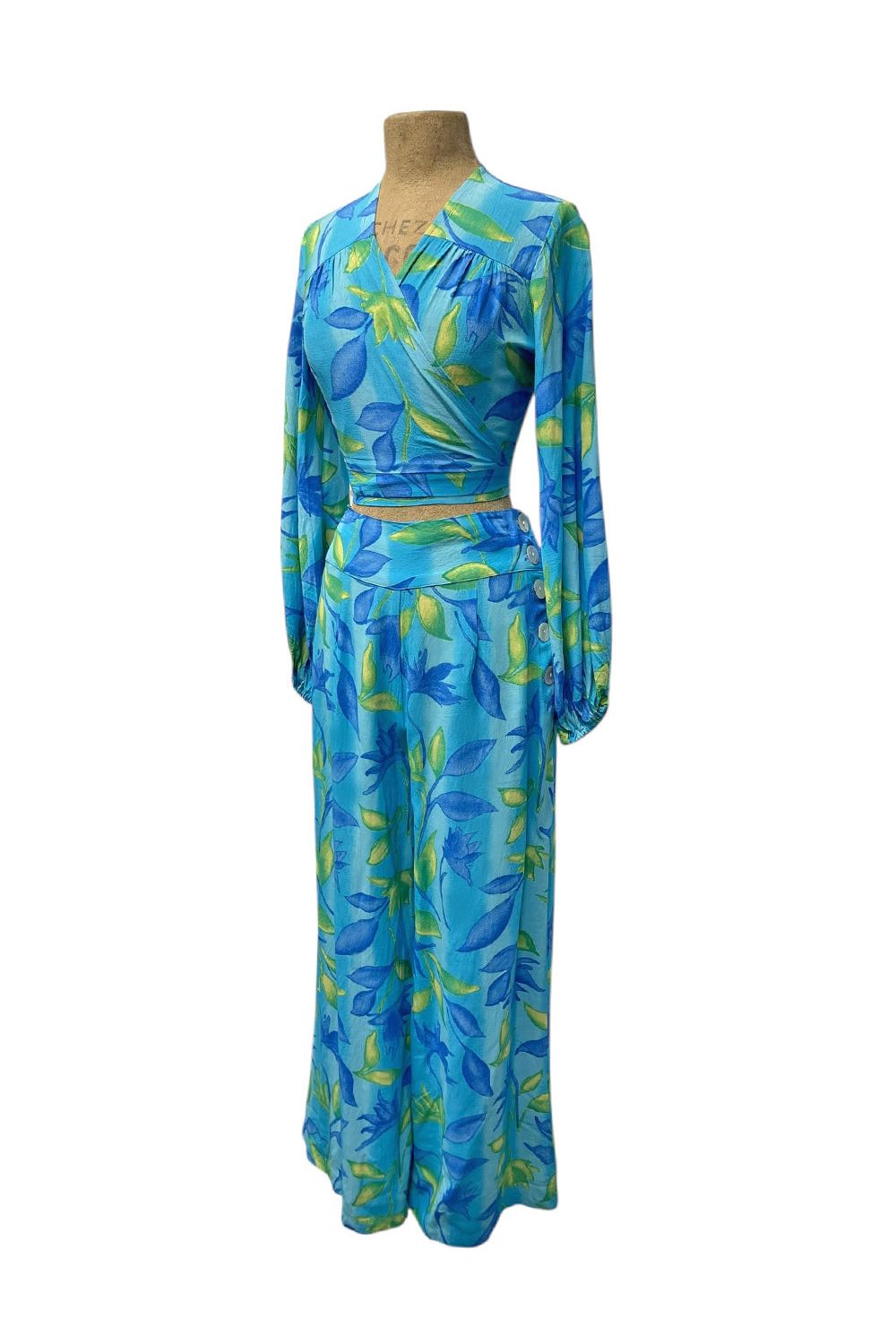 Blue Lagoon High Waist Palazzo Pants