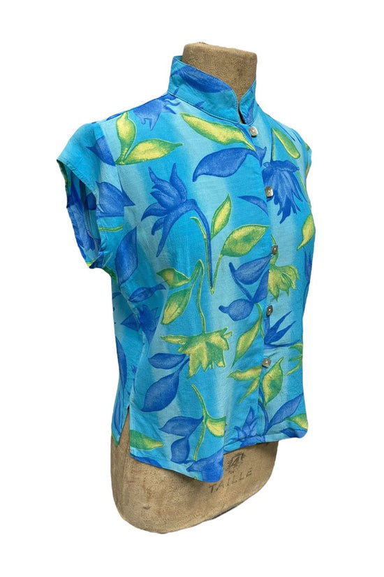 Blue Lagoon Mandarin Collar Tea Timer Top