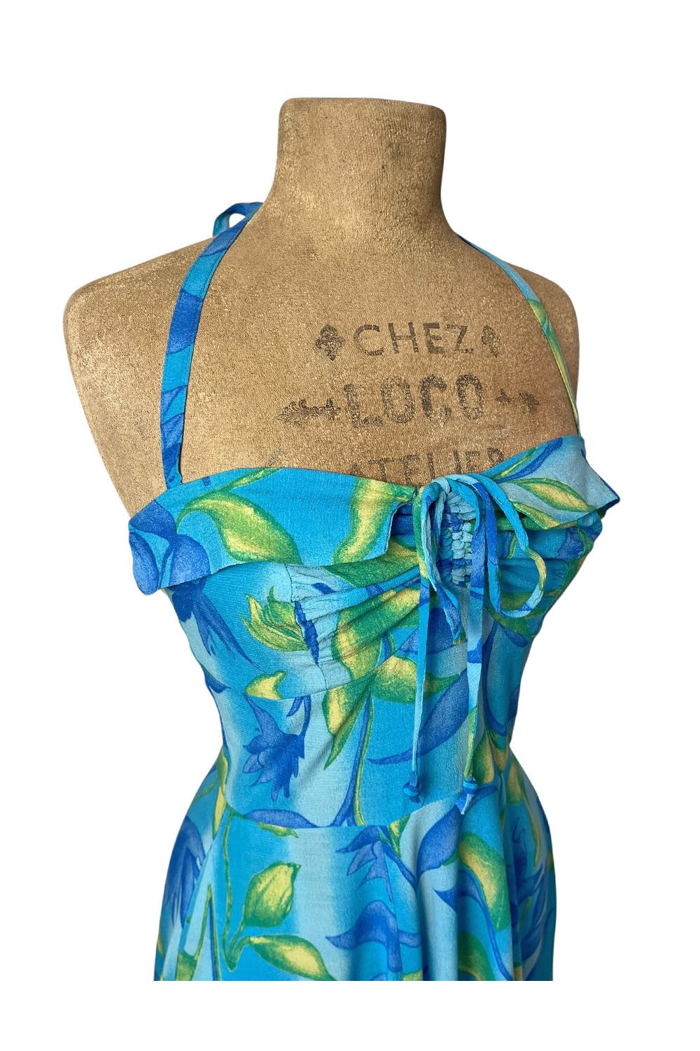 Blue Lagoon 1940s Style Marta Halter Swing Dress