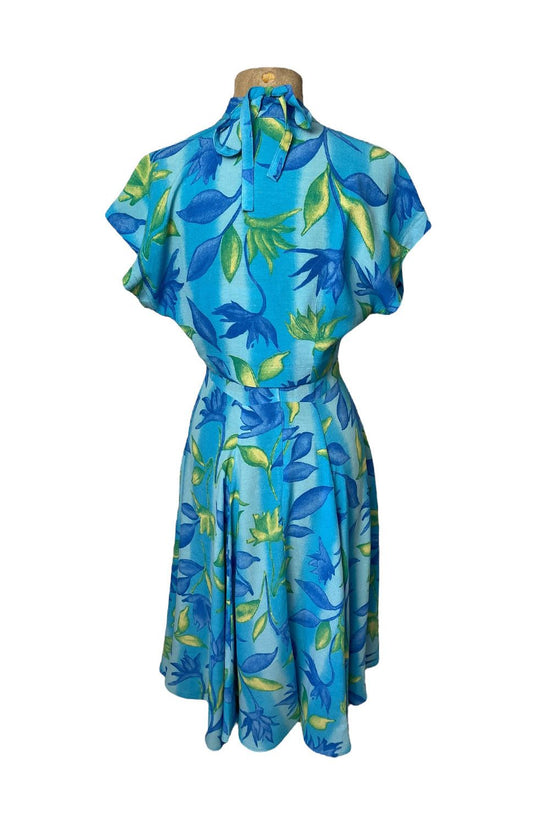 Blue Lagoon 1940s Style Marta Halter Swing Dress