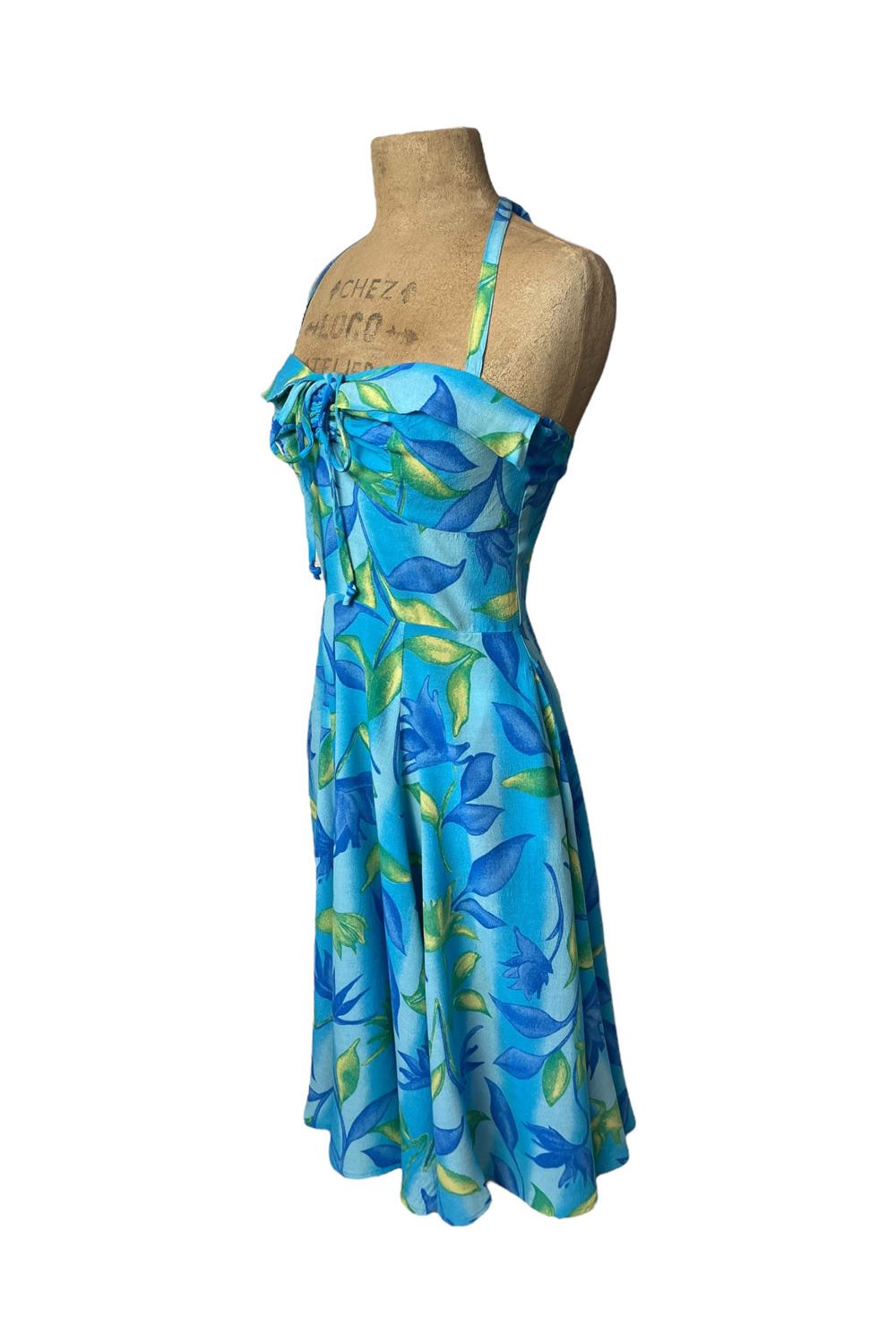 Blue Lagoon 1940s Style Marta Halter Swing Dress