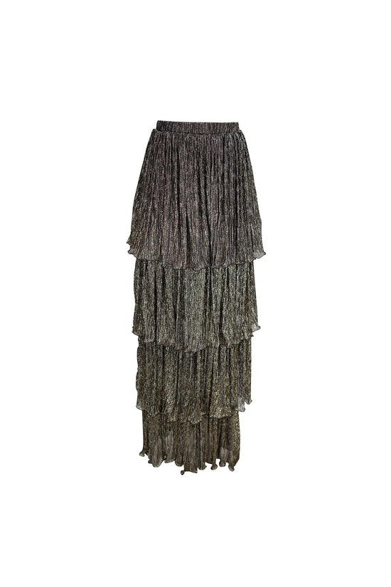 Pewter Tiered Maxi Skirt