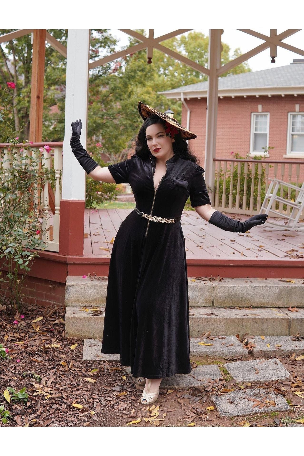 Sweetest Taboo Black Velvet Designer Maxi Dress