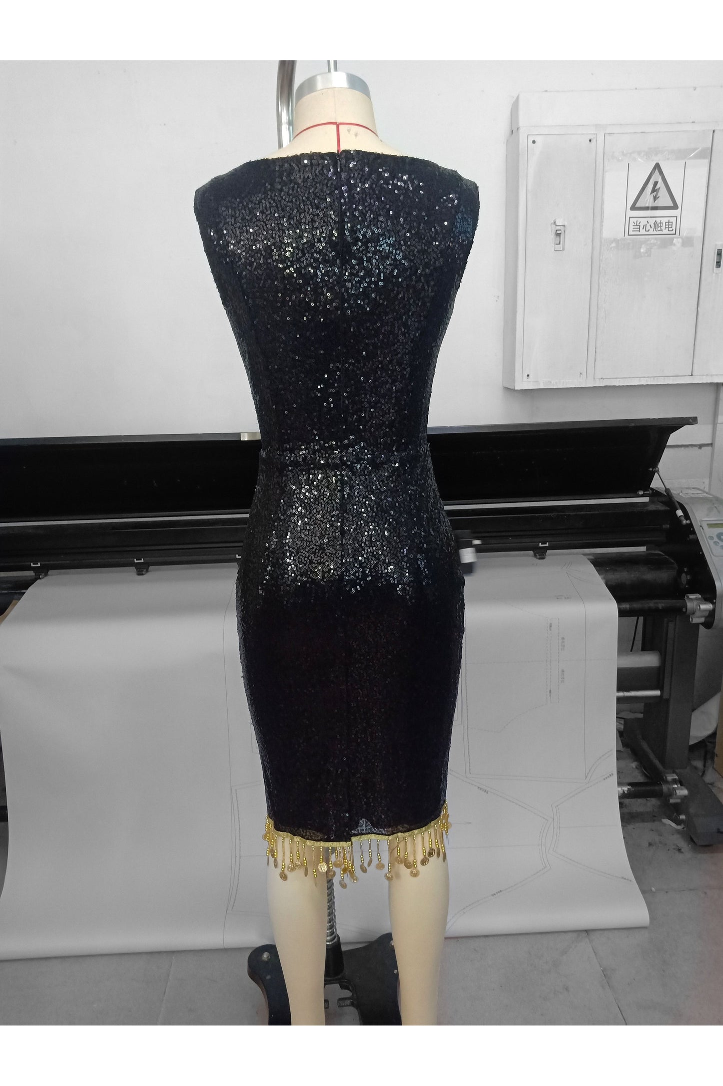 Pauline Sacred Heart Sequin Wiggle Dress
