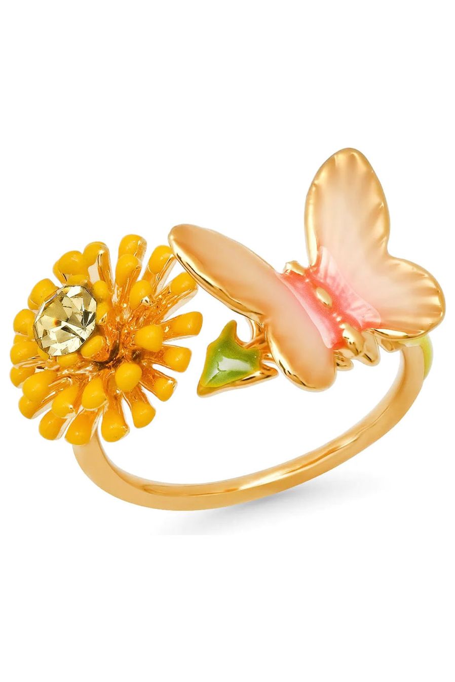 Butterfly and Daisy Open Ring