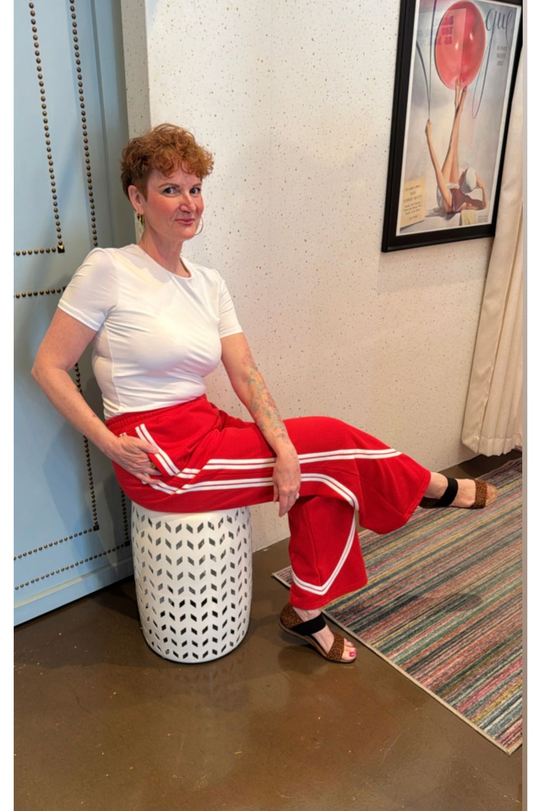Running on Optimism Side Stripes Wide Leg Track Pant