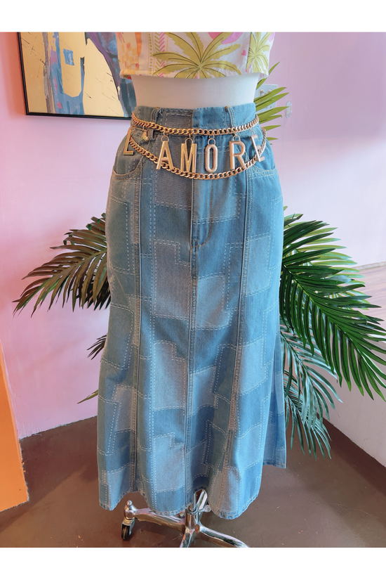 All Fun and Denim A-Line Skirt