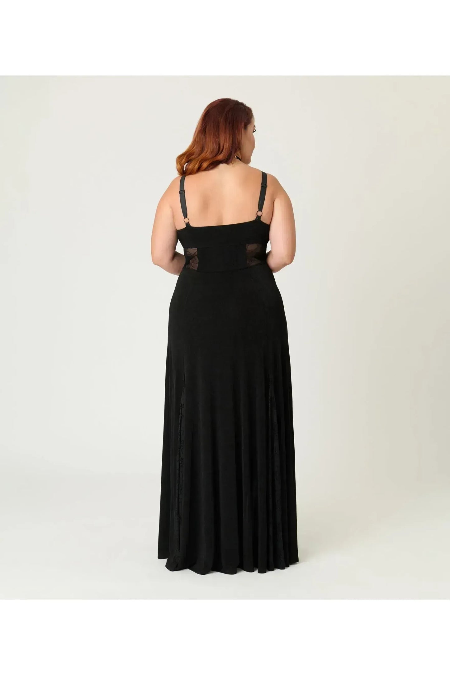 Black Sheer Spiderweb Godet Maxi Halloween Dress