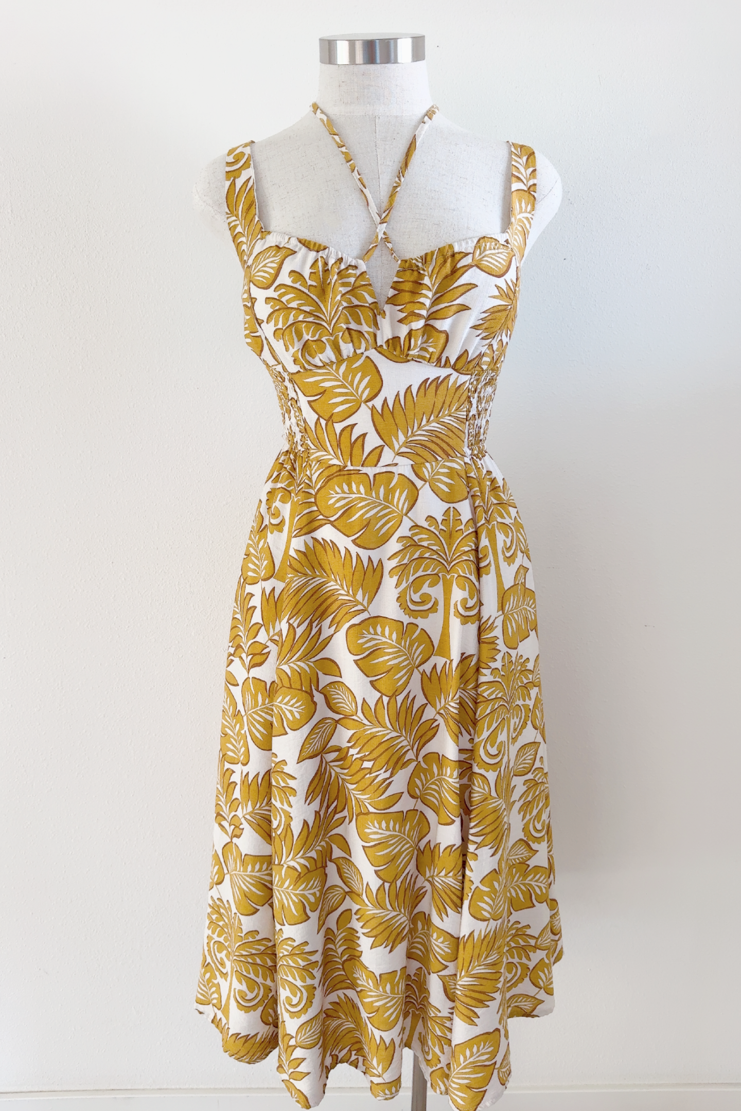 vintage tiki dress Vintage Inspired Golden Tiki Dress Medium