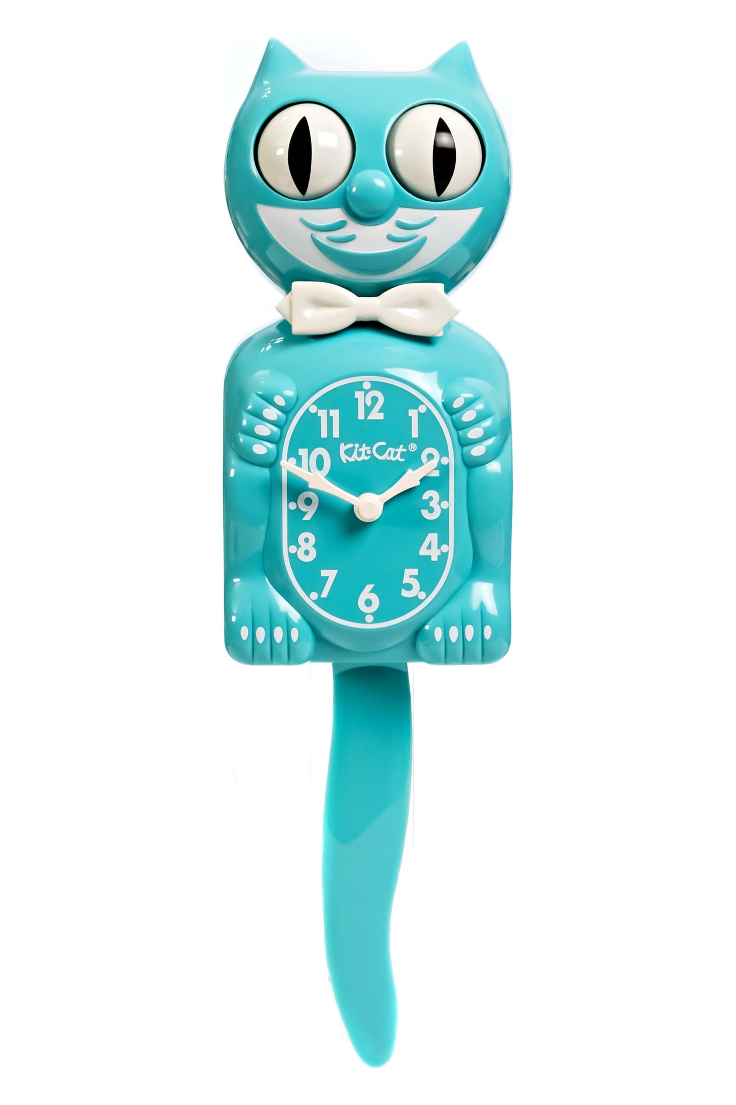 Limited Edition Vibrant Blue Turquoise Kit Cat Clock