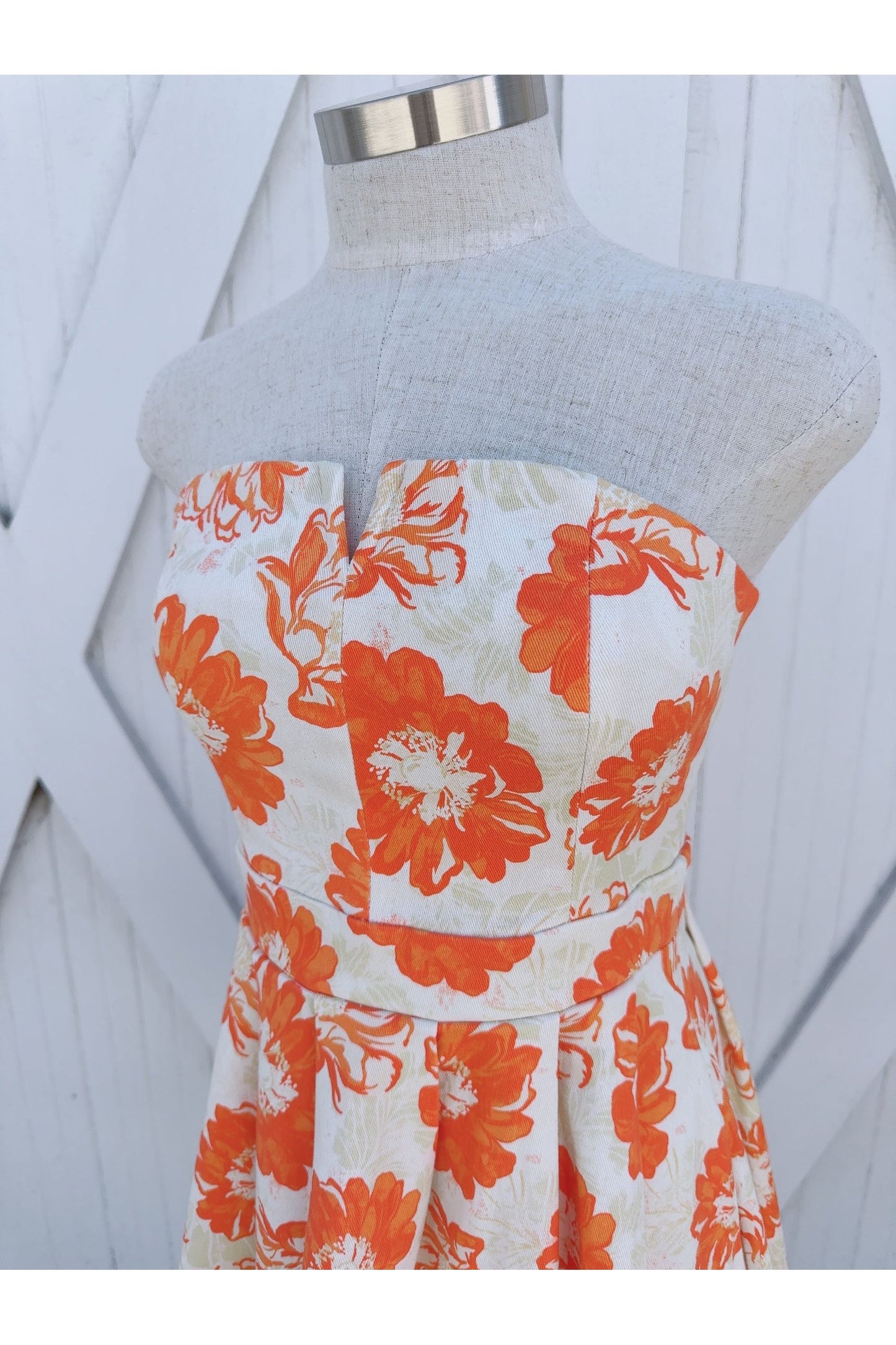 Del Ray Peach Orange Printed Woven Mini Dress
