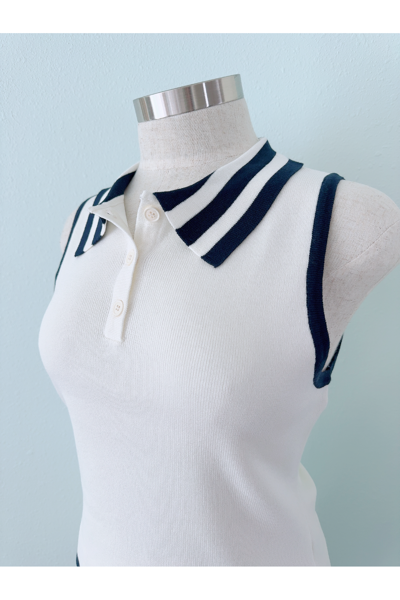 Serving Up Aces Contrasting Sleeveless Top