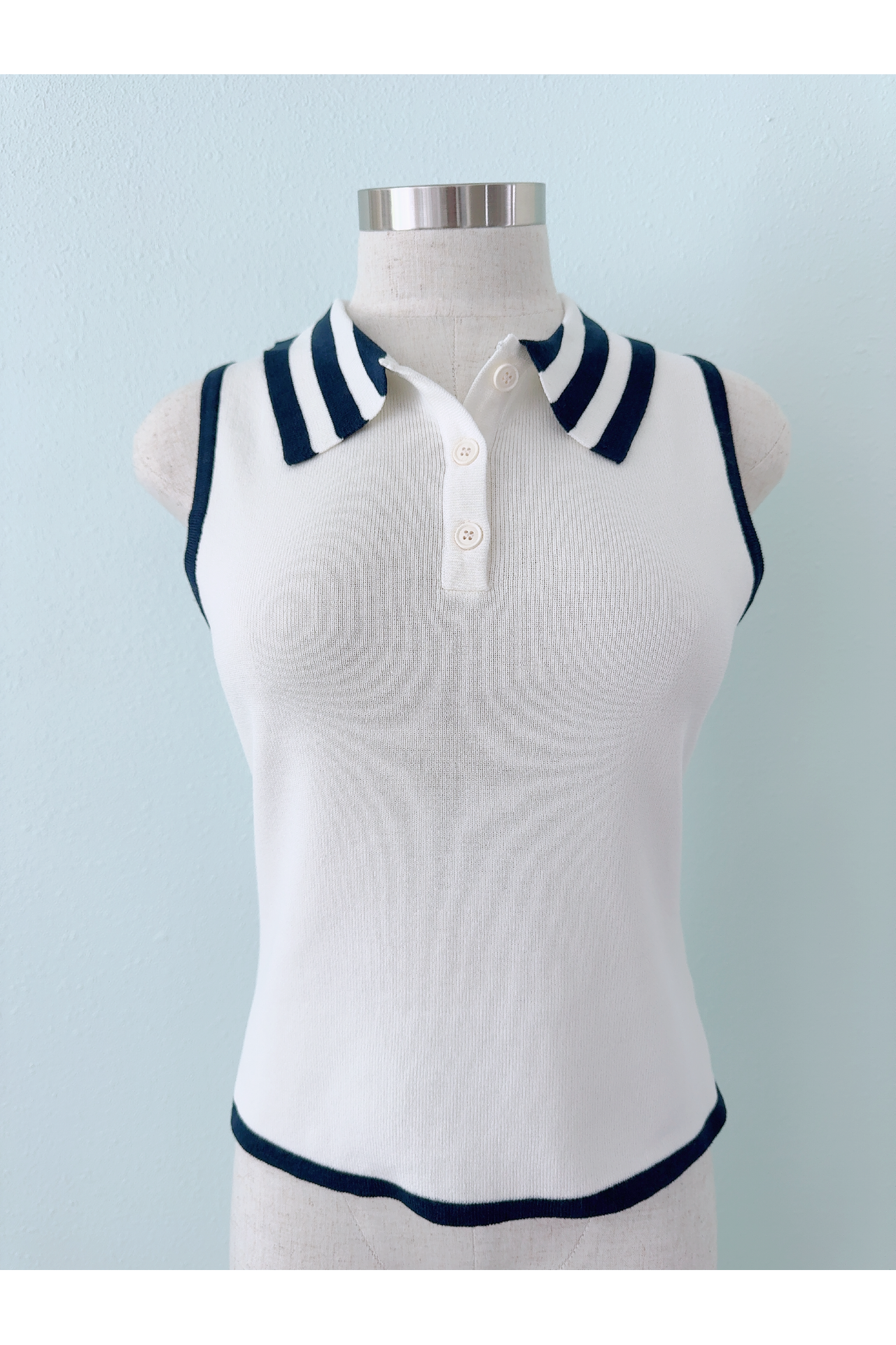 Serving Up Aces Contrasting Sleeveless Top