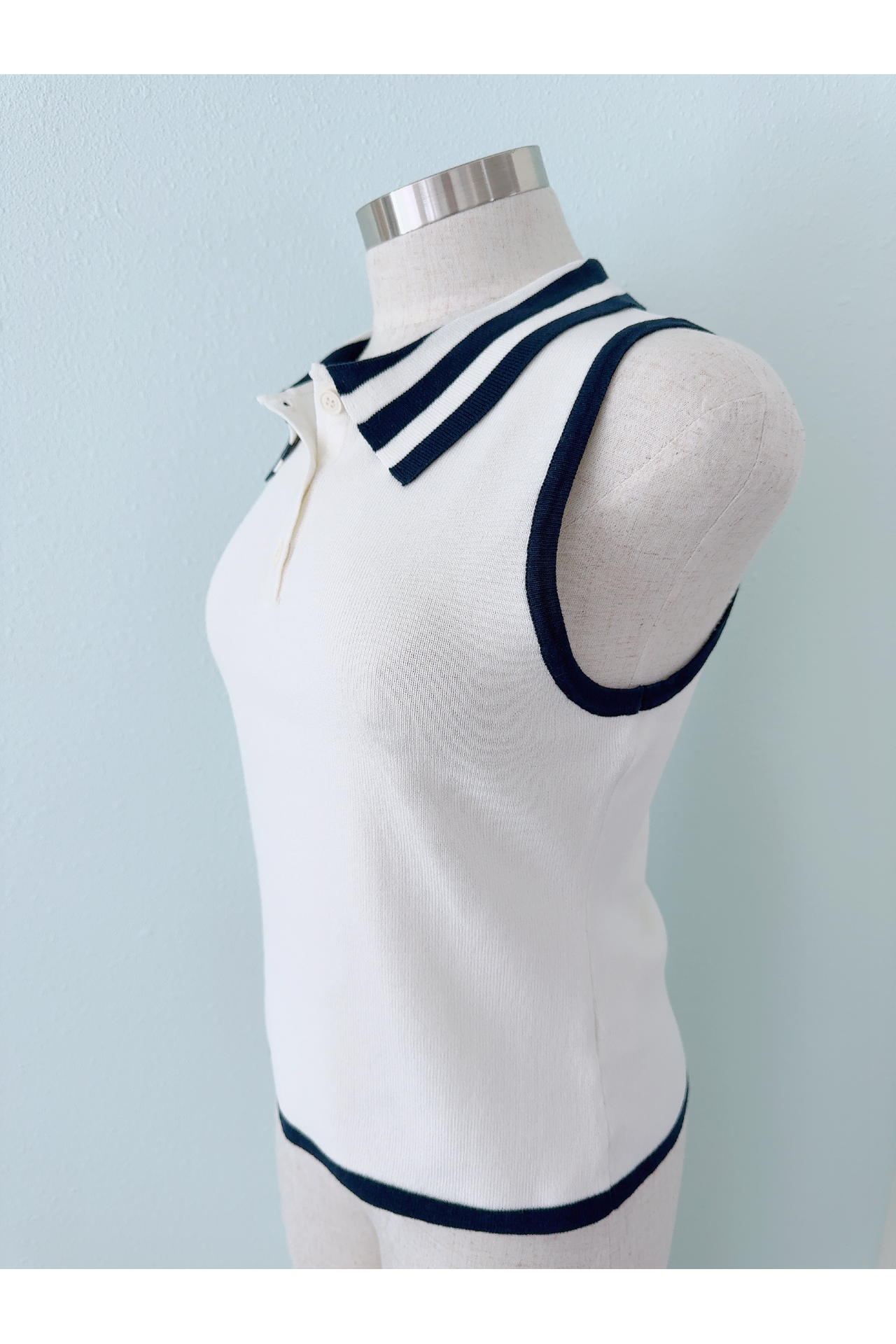 Serving Up Aces Contrasting Sleeveless Top