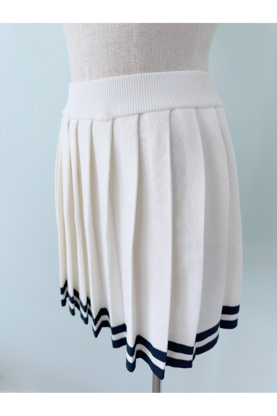 No Courts Required Pleated Knit Mini Skirt