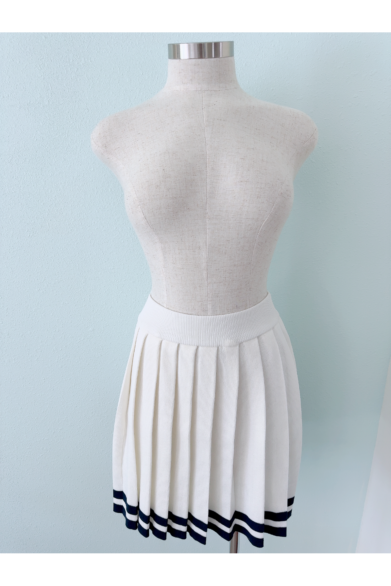 No Courts Required Pleated Knit Mini Skirt