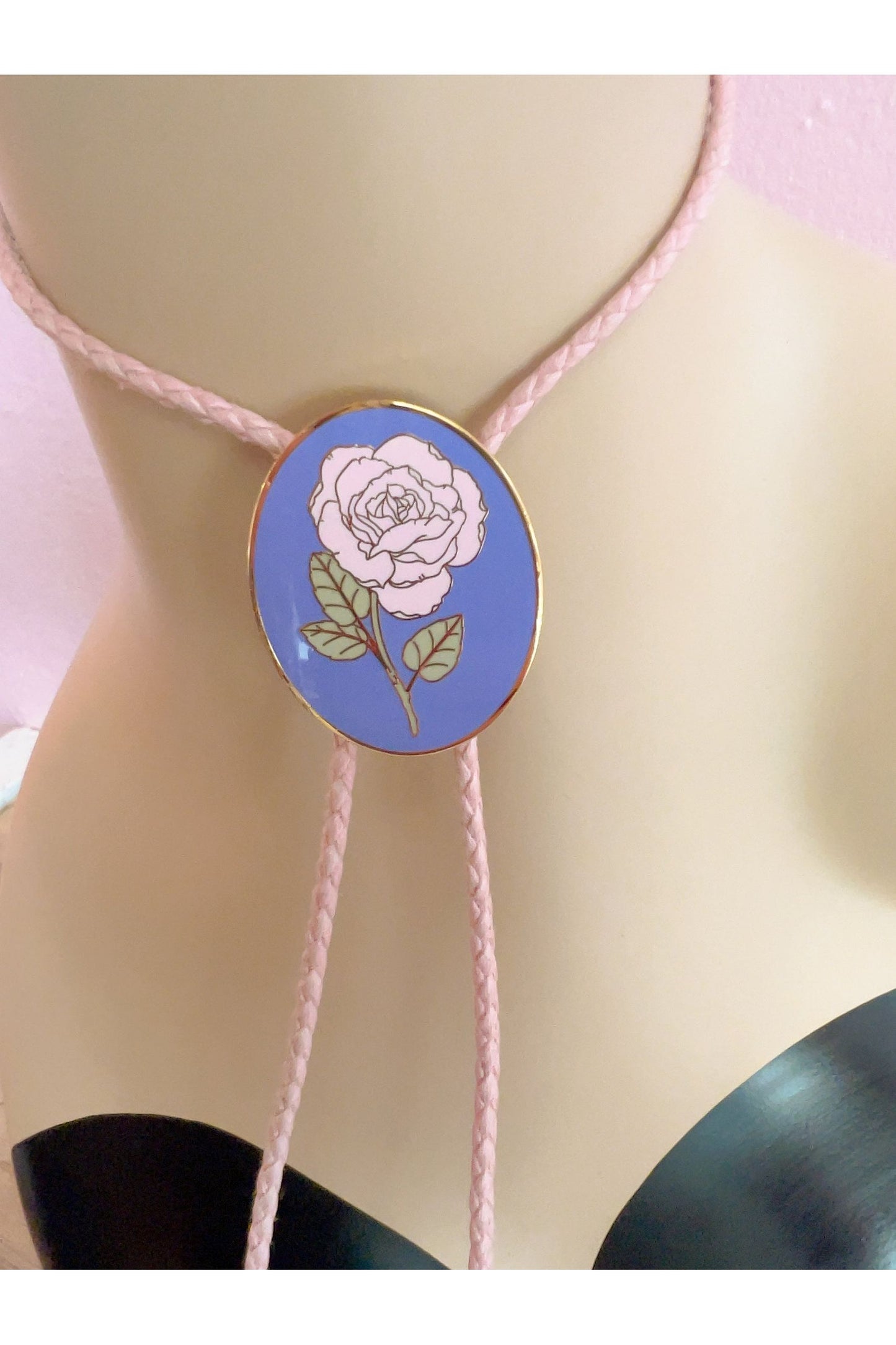 Pink Rose Bolo Tie