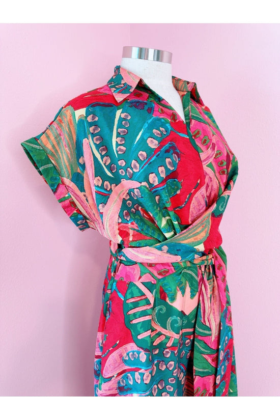Drawing Dream Surplice Waist Tie Jumpsuit