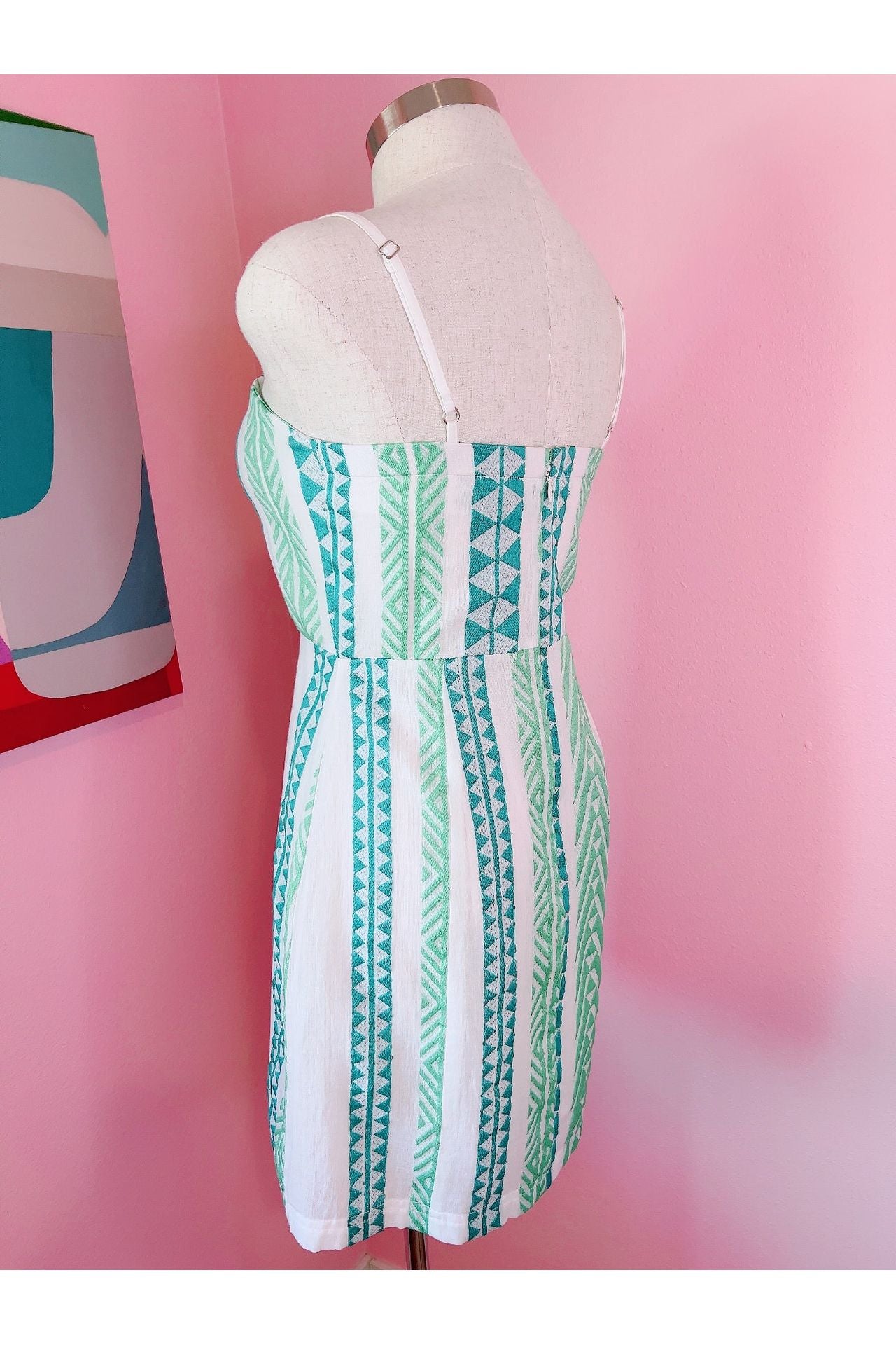 Neptune's Coast Spaghetti Strap Embroidered Mini Dress
