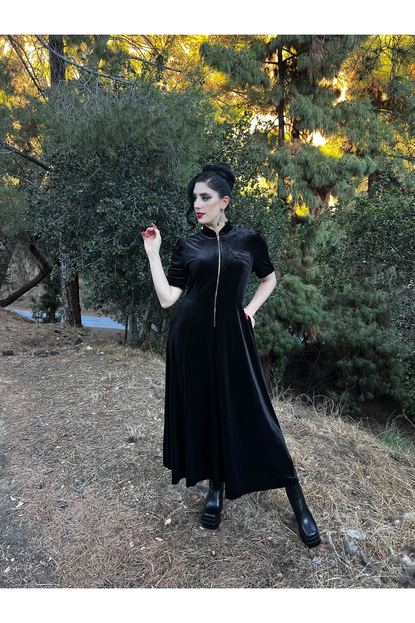 *SALE* Sweetest Taboo Black Velvet Designer Maxi Dress