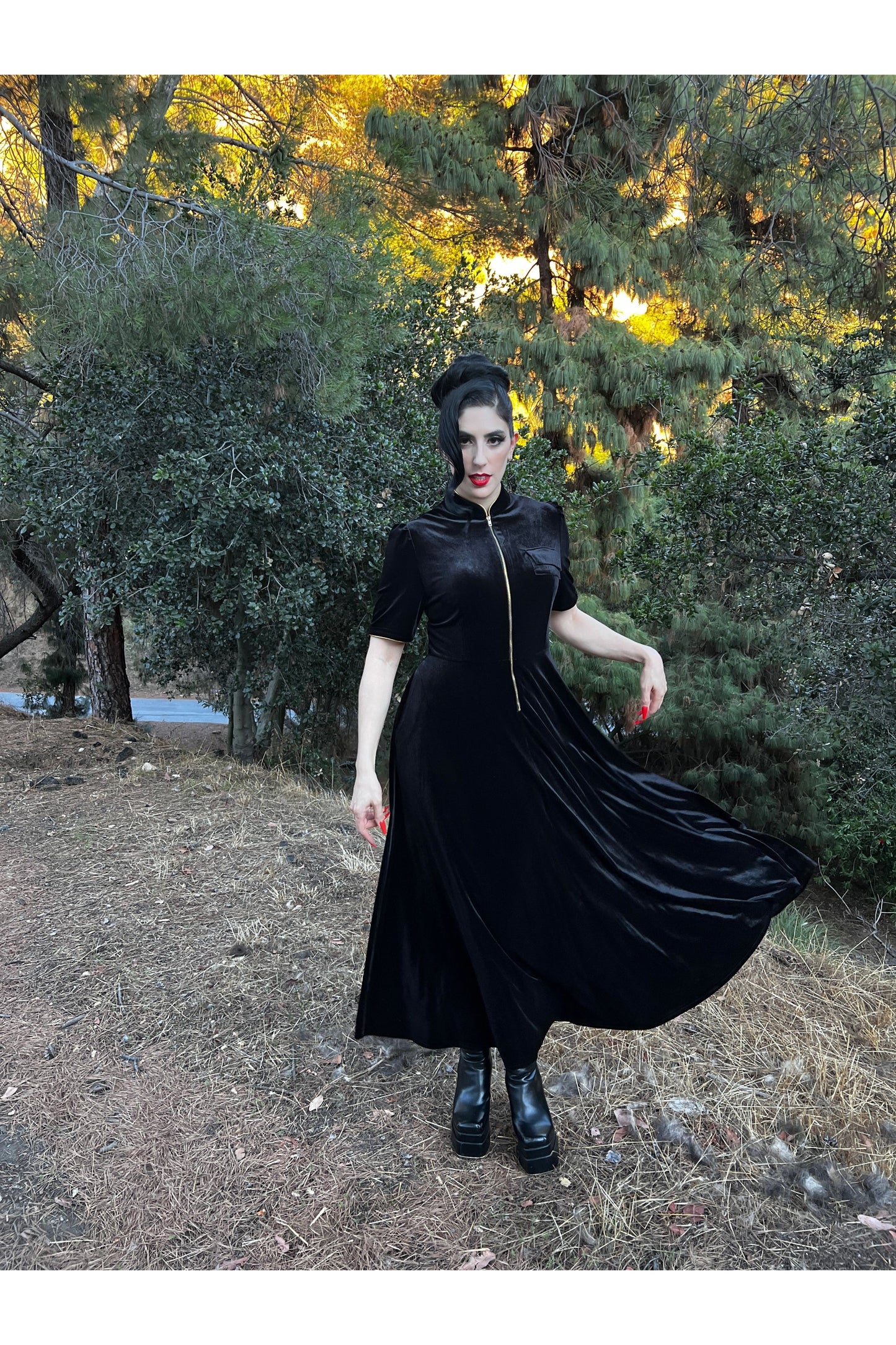 *SALE* Sweetest Taboo Black Velvet Designer Maxi Dress