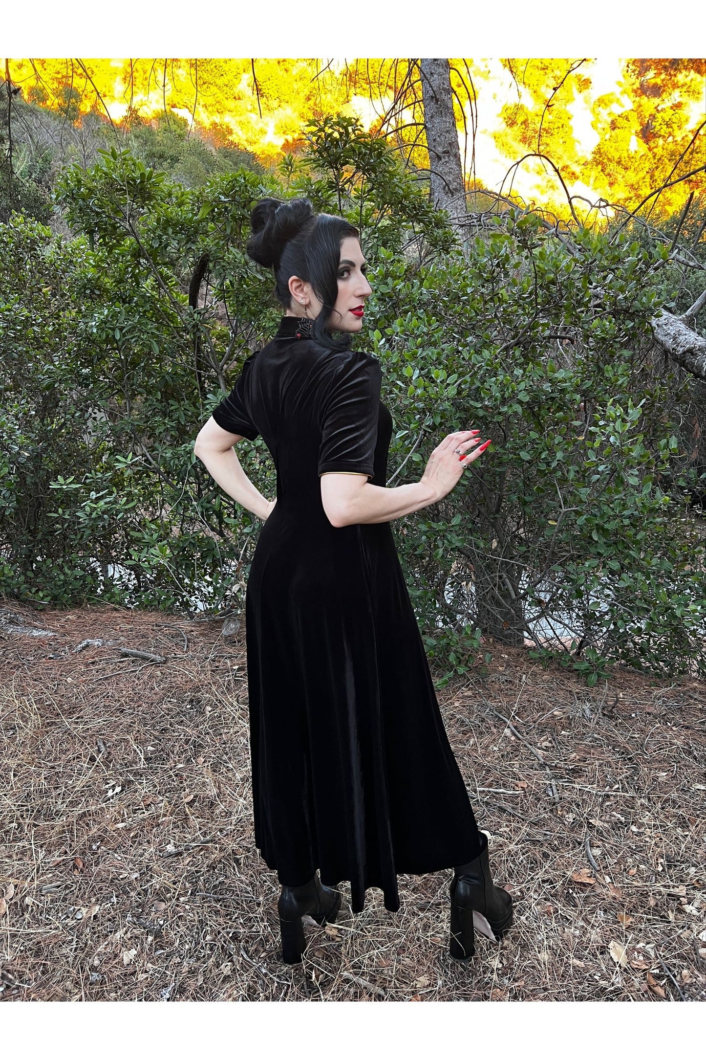 *SALE* Sweetest Taboo Black Velvet Designer Maxi Dress