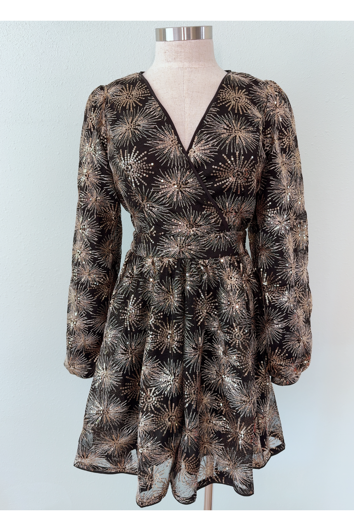 Sequined Mini Holiday Dress