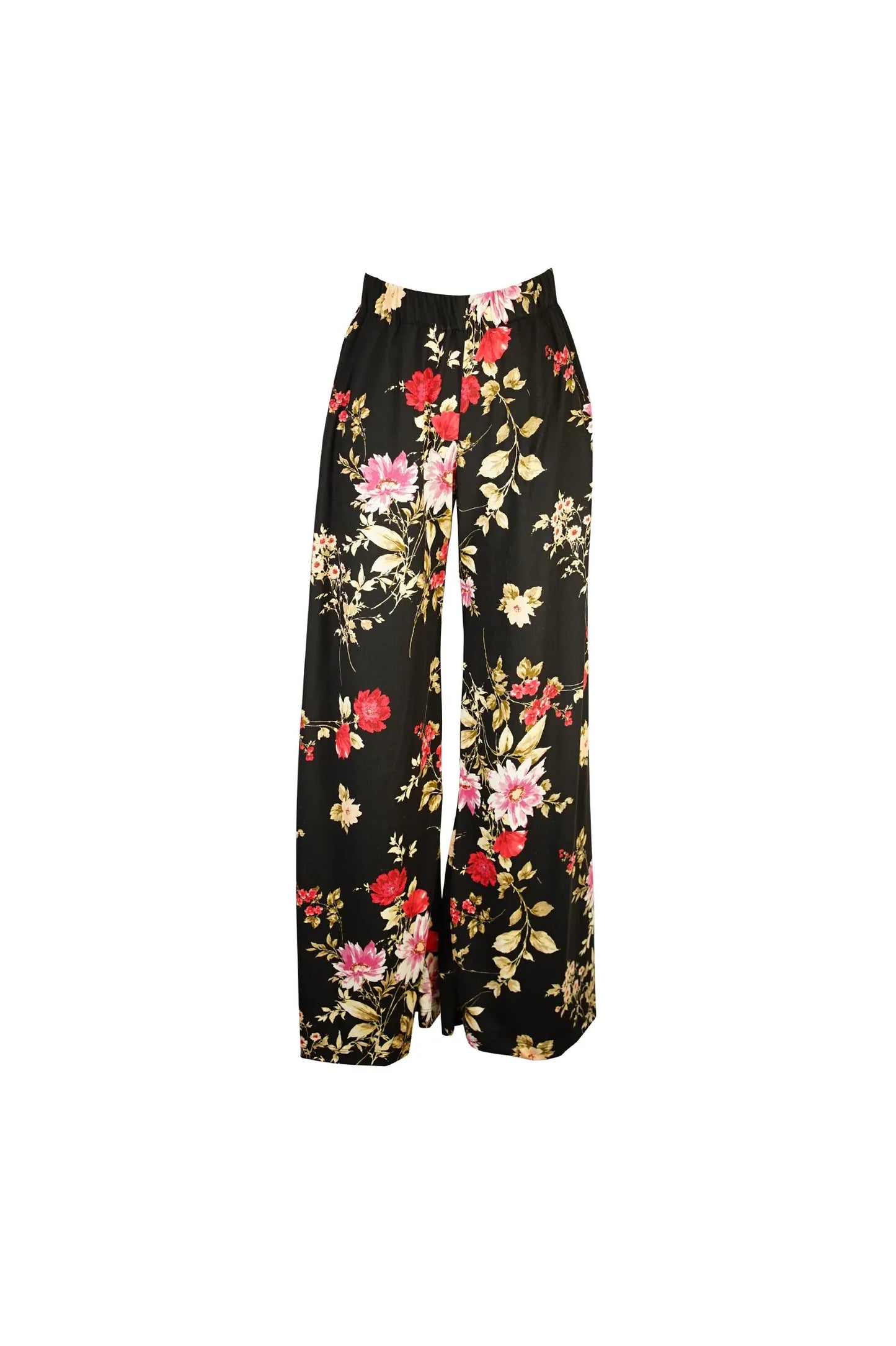 Black Floral Tunic and Palazzo Pant Set