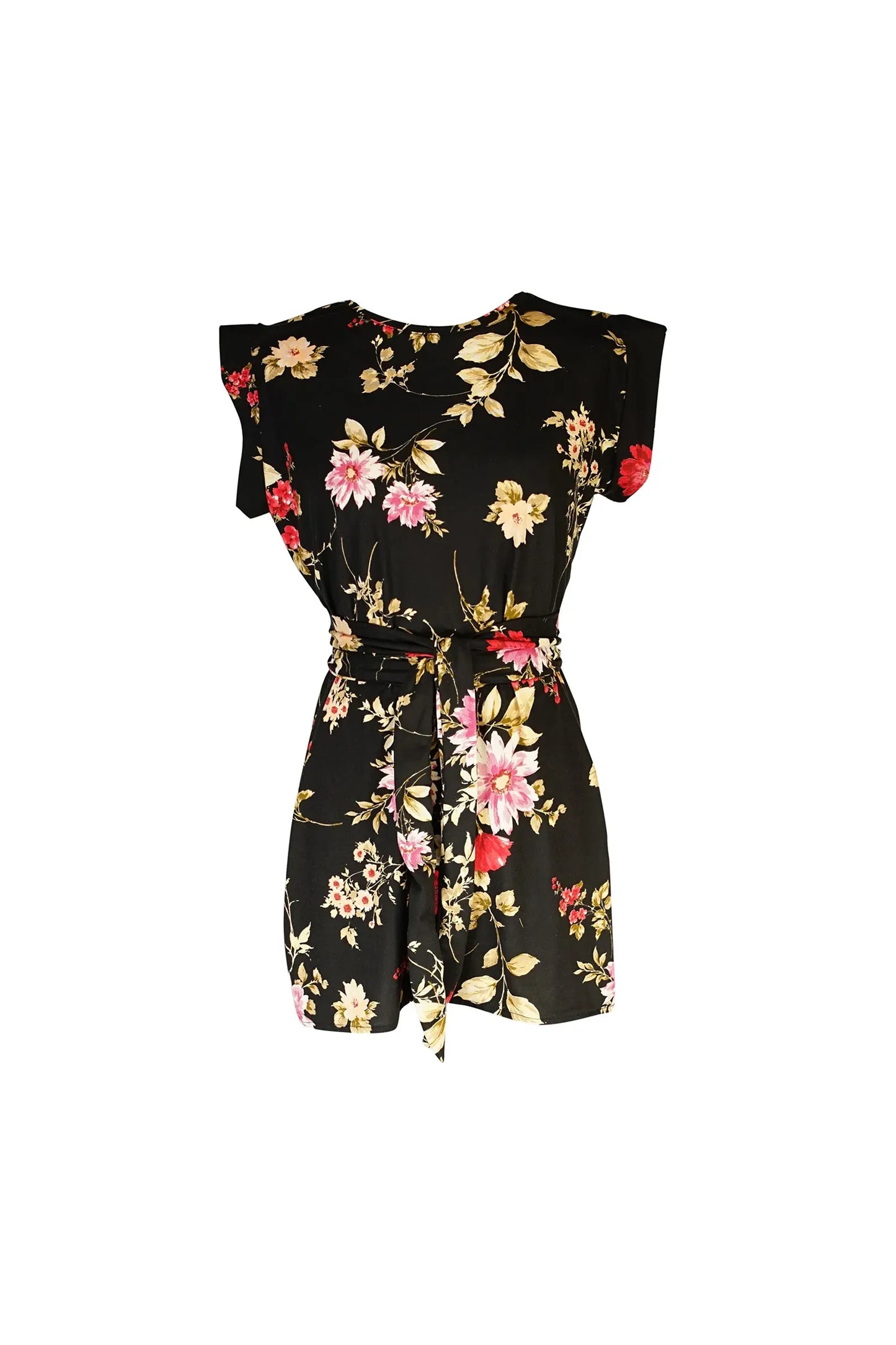 Black Floral Tunic and Palazzo Pant Set