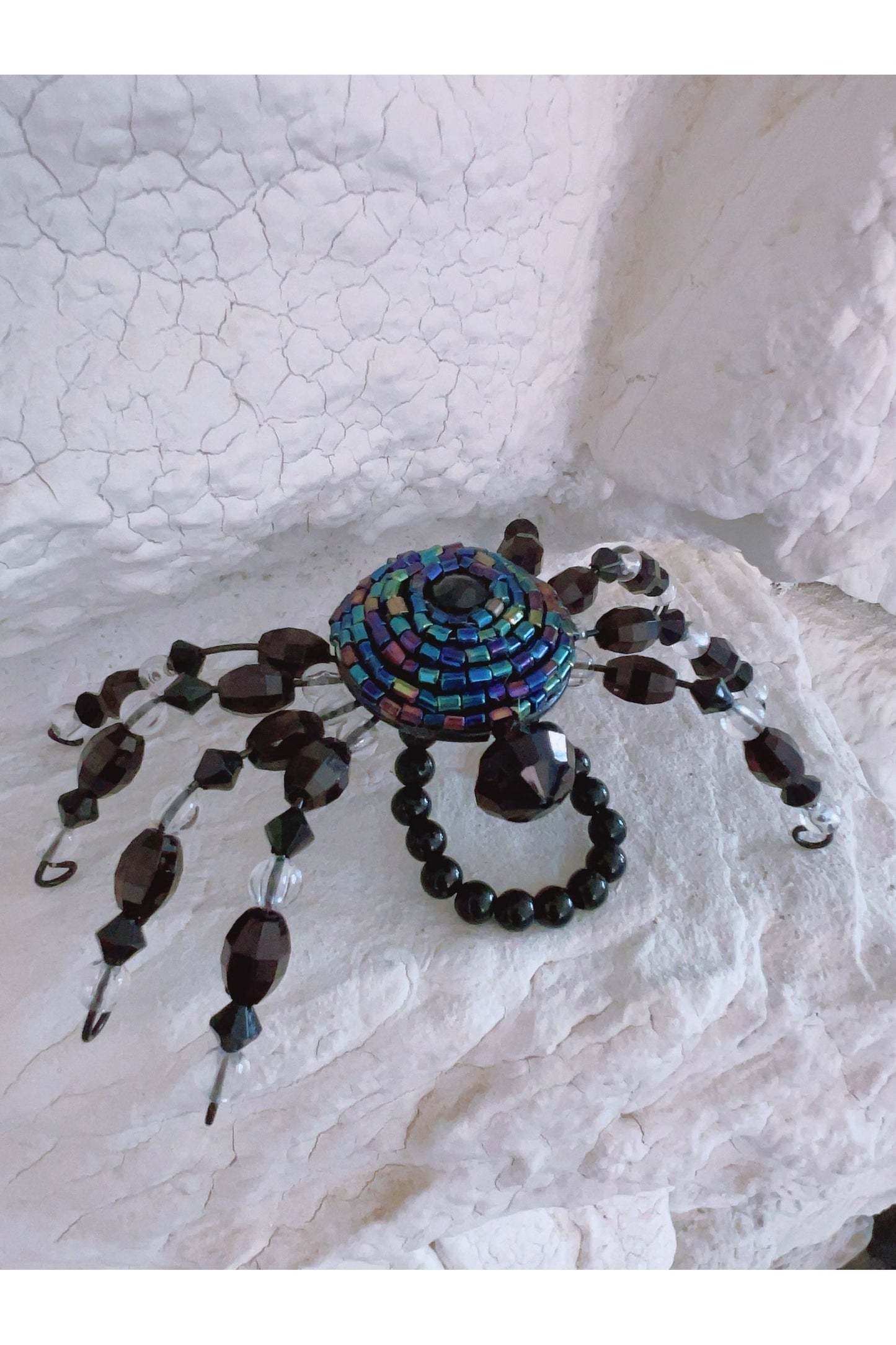 Spider Beaded Stretch Wristlet Bracelet