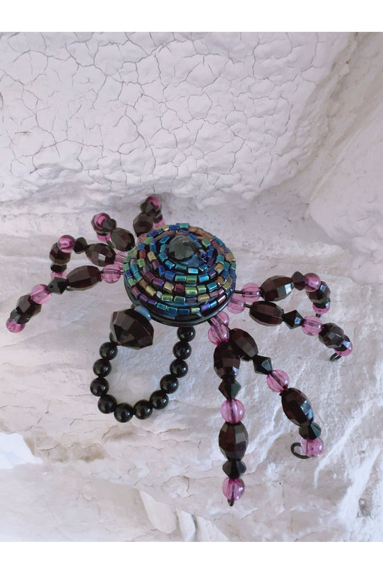 Spider Beaded Stretch Wristlet Bracelet