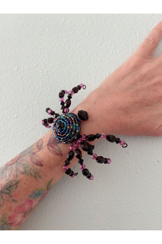 Spider Beaded Stretch Wristlet Bracelet