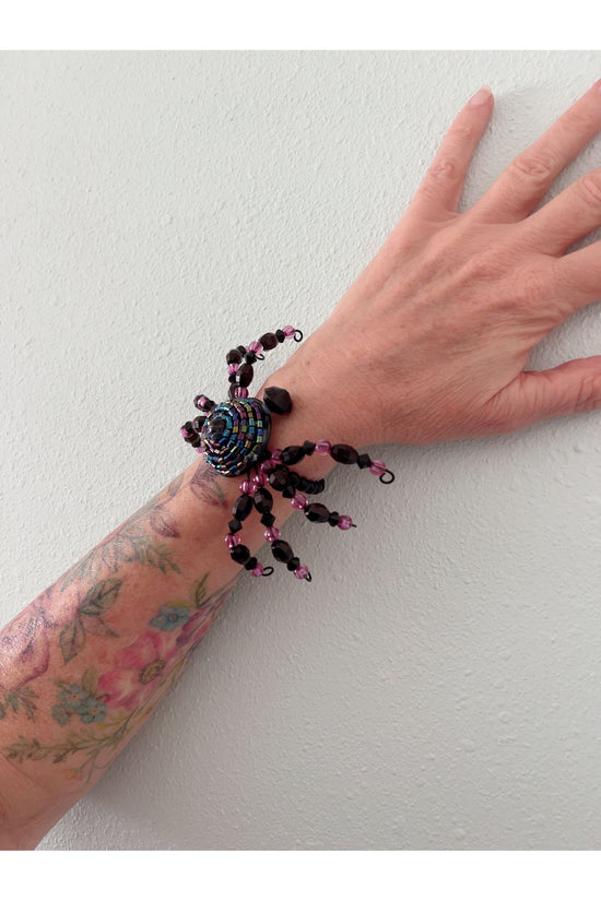 Spider Beaded Stretch Wristlet Bracelet