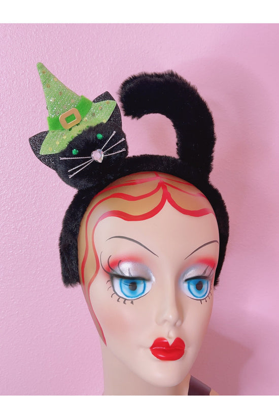 Cute kitty Cat Witch Halloween Headband