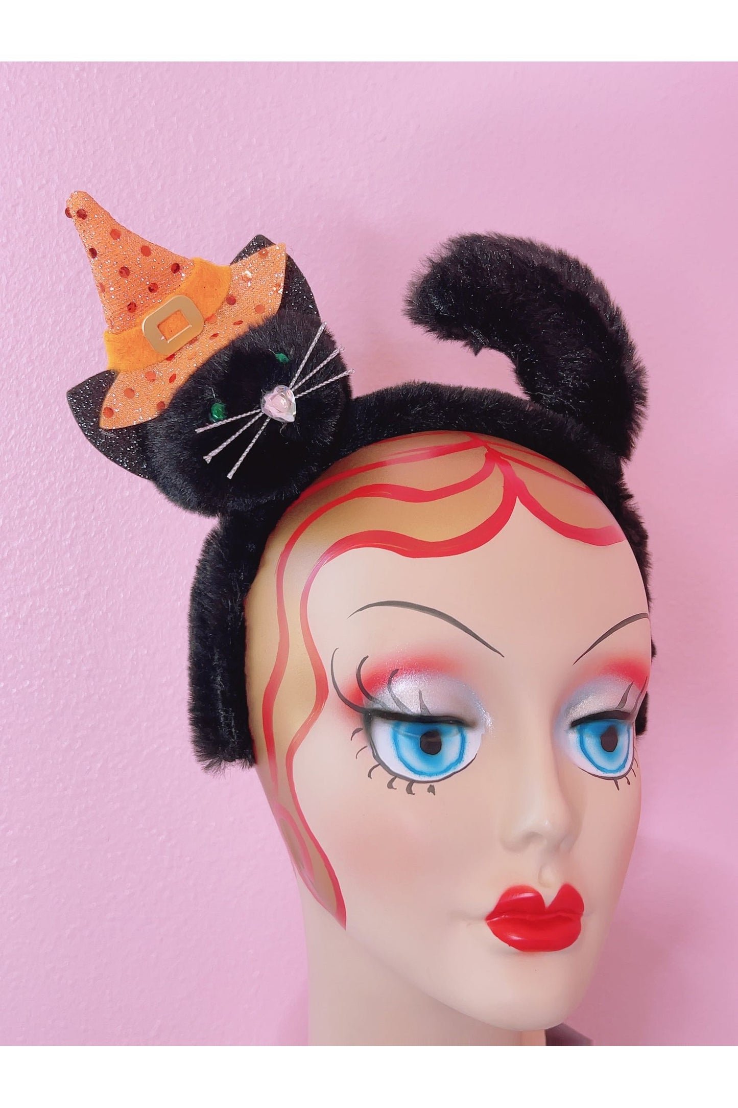 Cute kitty Cat Witch Halloween Headband