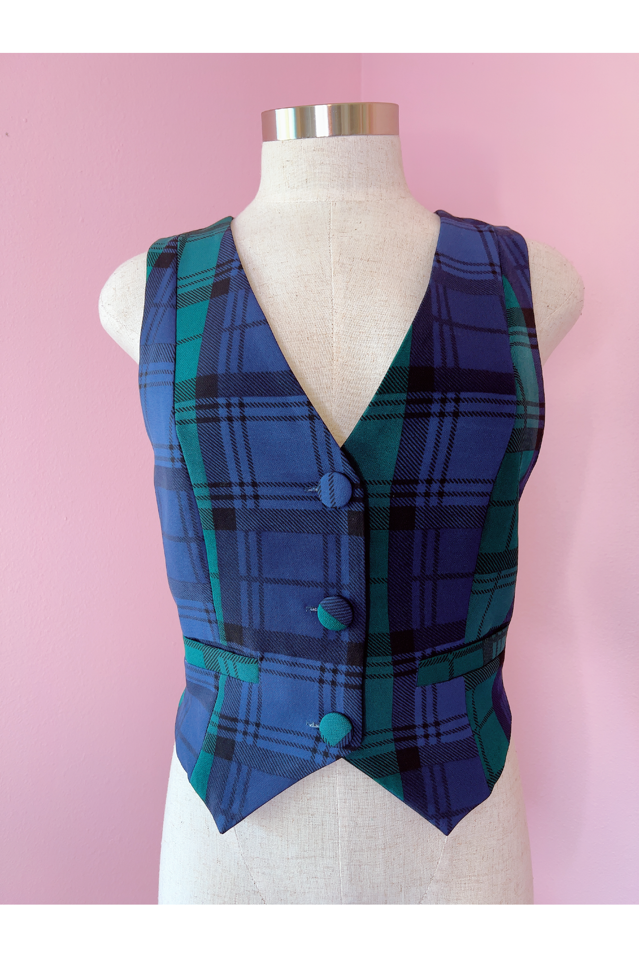 Hudson Plaid Button Up Vest