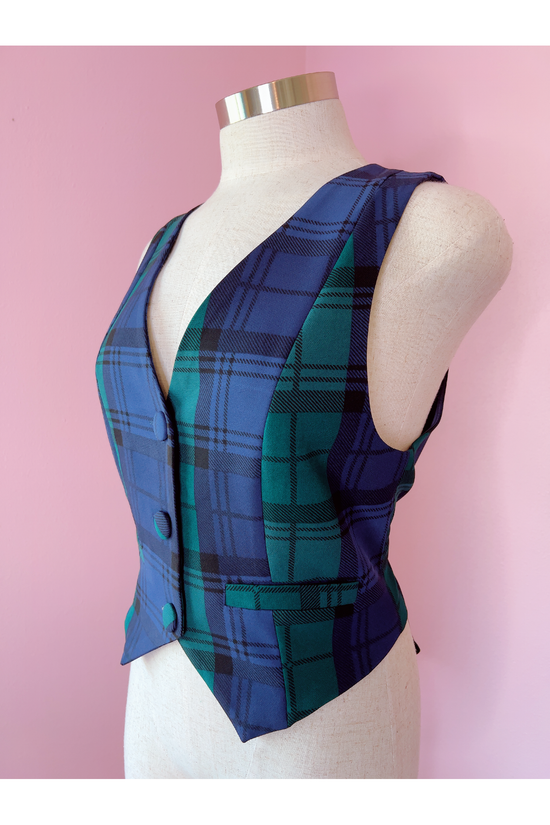 Hudson Plaid Button Up Vest