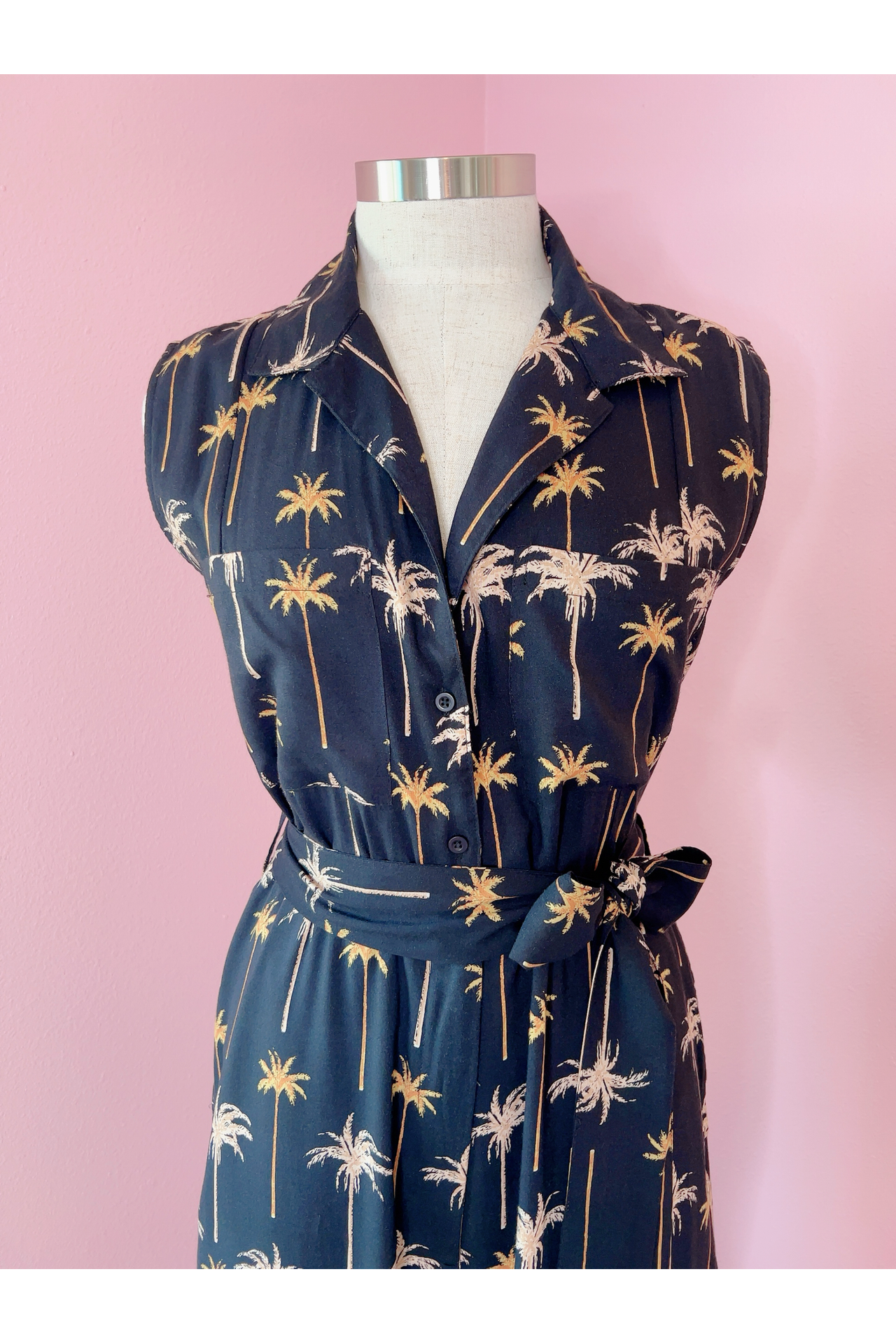 *SALE* Crave The Shade Black and Gold Palm Tree Print Jumpsuit