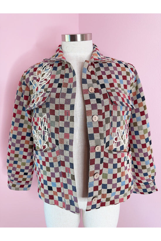 Rocky Coast Checkered Embroidery Jacket