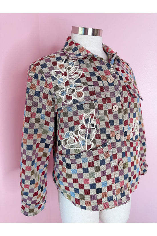 Rocky Coast Checkered Embroidery Jacket