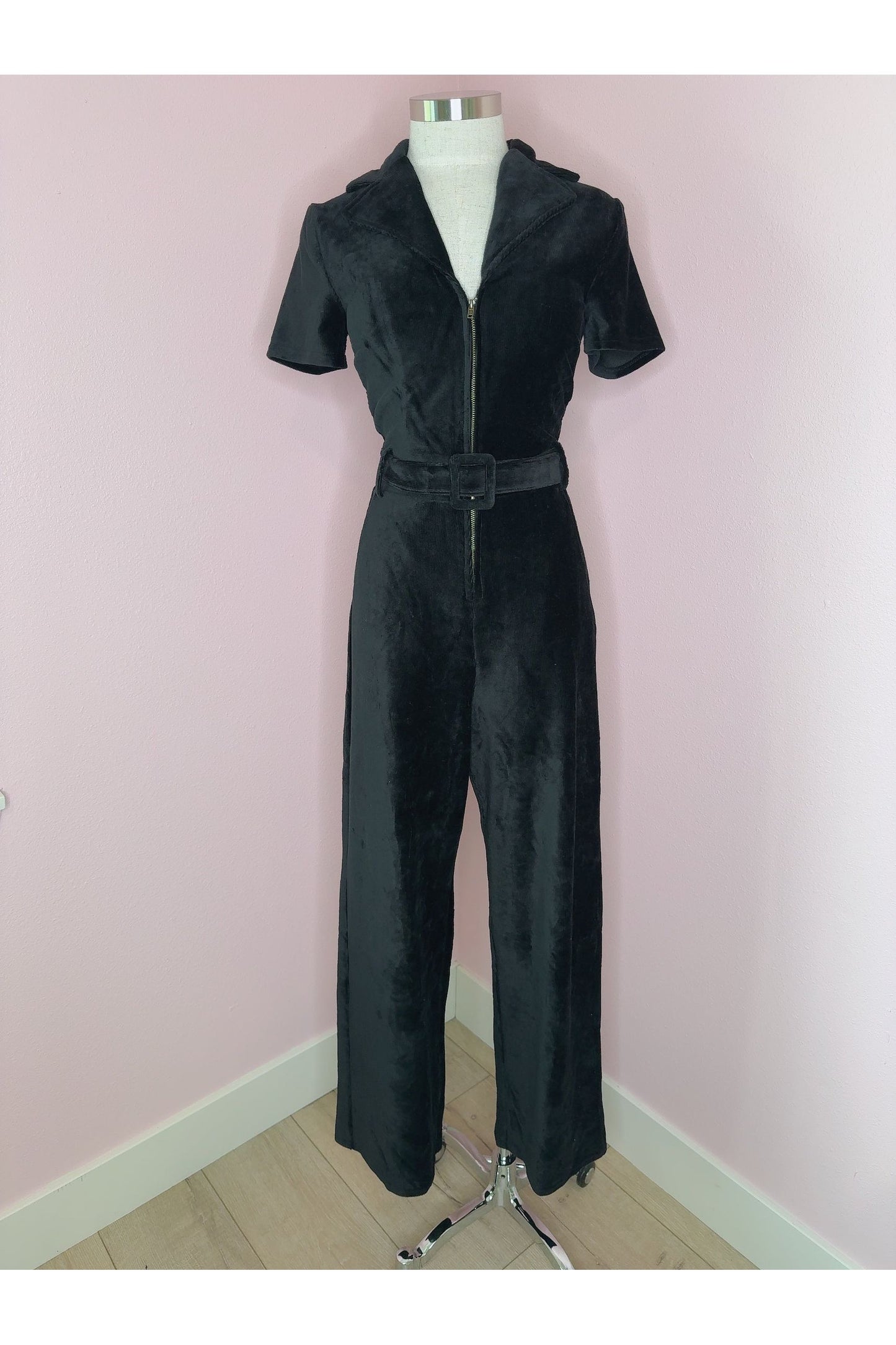 Cold Brew Crew Corduroy Black Jumpsuit