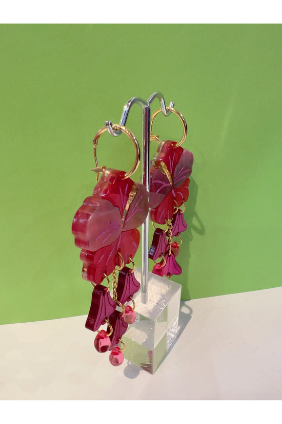 Hibiscus Dangle Handmade Earrings
