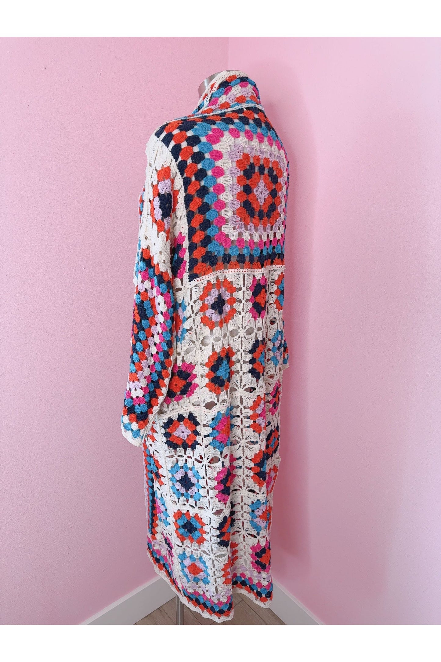 Always Morphing Granny Square Open Midi Crochet Knit Cover Up