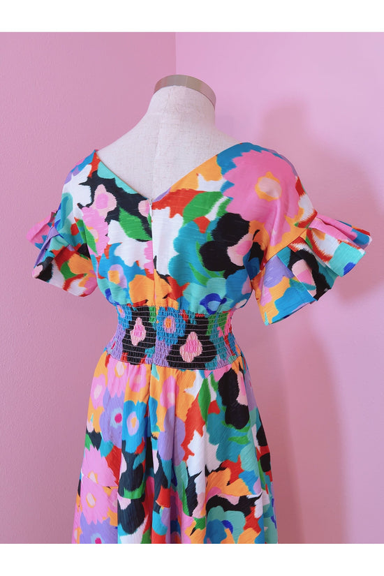 Wishing Well Multicolor Floral Midi Dress