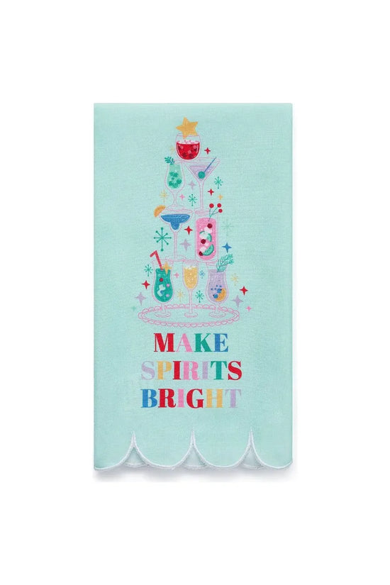 Make Spirits Bright Holiday Tea Towel