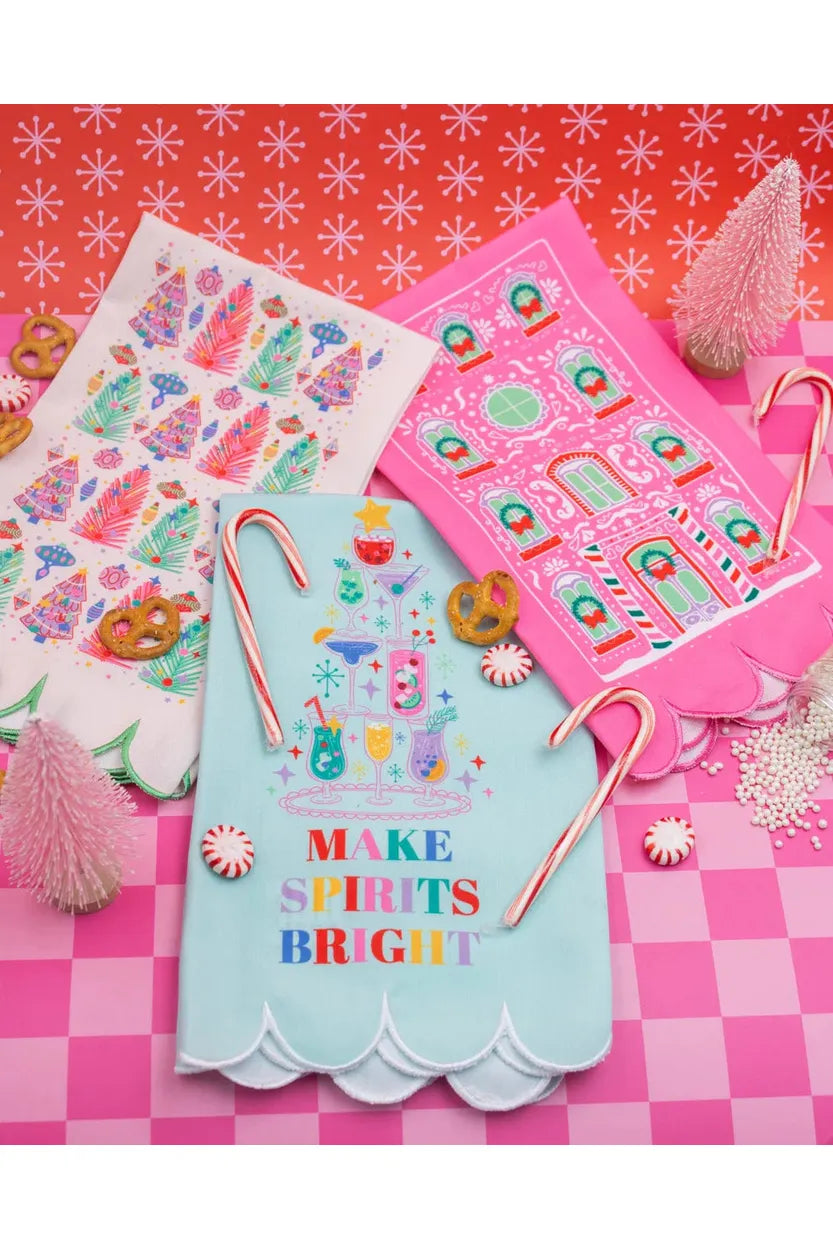 Make Spirits Bright Holiday Tea Towel