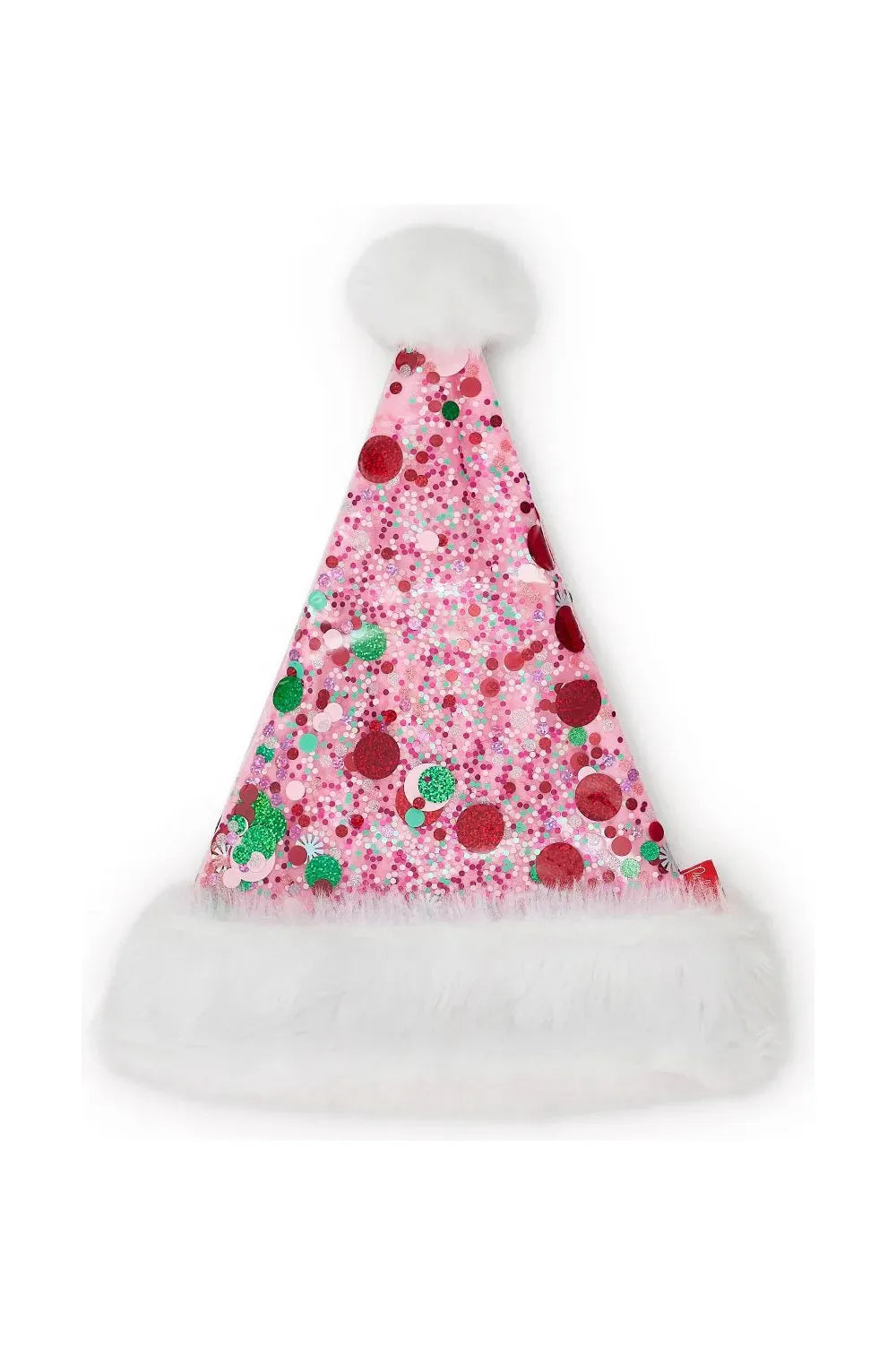 Holiday Spirit Pink Confetti Santa Hat