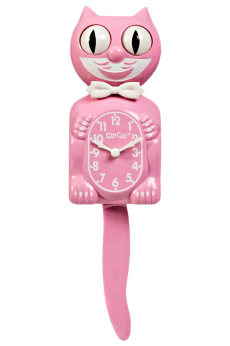 Load image into Gallery viewer, Limited Edition Pink Satin Kit Cat Clock
